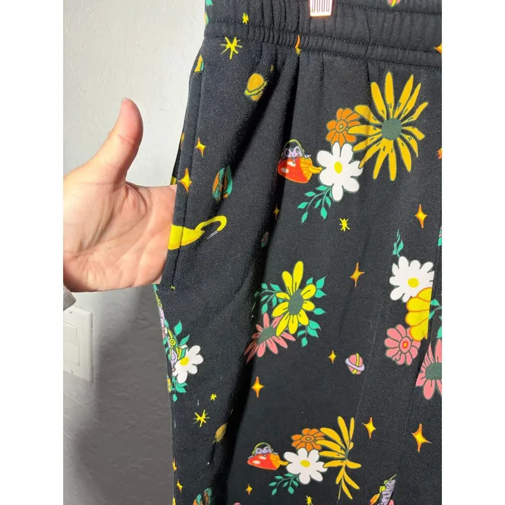 Nike Sportswear Club Fleece Pants Outer Space Print Soft Joggers Black Large